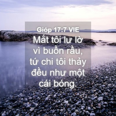 Picture 04 - Gióp 17:7 VIE - Mắt tôi lư lờ vì buồn rầu, tứ chi - Bible Verse Picture