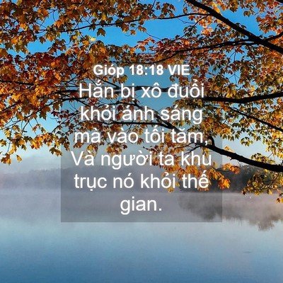 Picture 04 - Gióp 18:18 VIE - Hắn bị xô đuổi khỏi ánh sáng mà vào - Bible Verse Picture