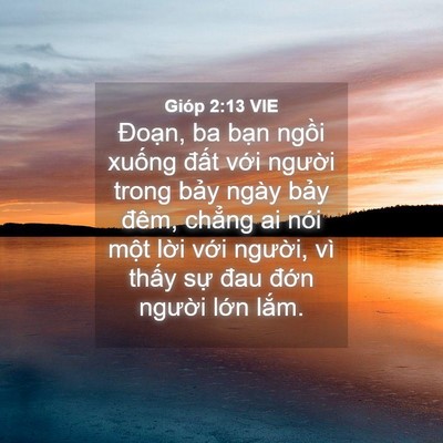 Picture 04 - Gióp 2:13 VIE - Đoạn, ba bạn ngồi xuống đất với - Bible Verse Picture
