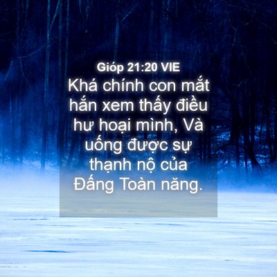 Picture 04 - Gióp 21:20 VIE - Khá chính con mắt hắn xem thấy điều - Bible Verse Picture