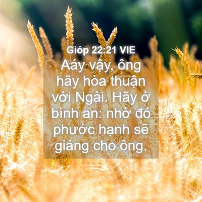 Picture 04 - Gióp 22:21 VIE - Aáy vậy, ông hãy hòa thuận với Ngài. - Bible Verse Picture