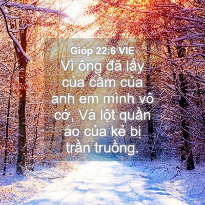 Picture 04 - Gióp 22:6 VIE - Vì ông đã lấy của cầm của anh em - Bible Verse Picture
