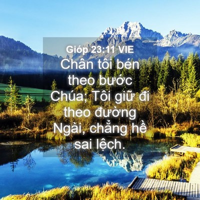 Picture 04 - Gióp 23:11 VIE - Chân tôi bén theo bước Chúa; Tôi giữ - Bible Verse Picture