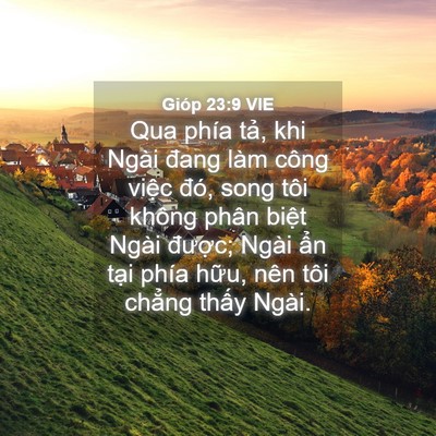 Picture 04 - Gióp 23:9 VIE - Qua phía tả, khi Ngài đang làm công việc - Bible Verse Picture