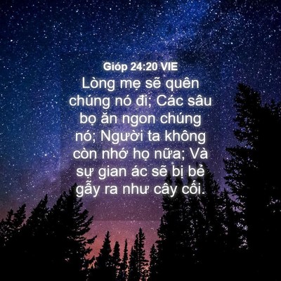 Picture 04 - Gióp 24:20 VIE - Lòng mẹ sẽ quên chúng nó đi; Các sâu - Bible Verse Picture