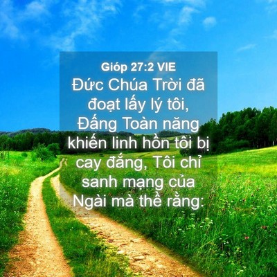 Picture 04 - Gióp 27:2 VIE - Đức Chúa Trời đã đoạt lấy lý tôi, - Bible Verse Picture