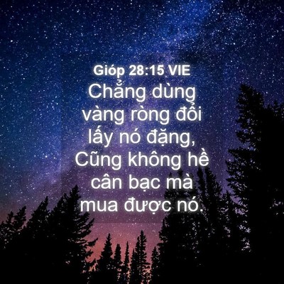 Picture 04 - Gióp 28:15 VIE - Chẳng dùng vàng ròng đổi lấy nó - Bible Verse Picture