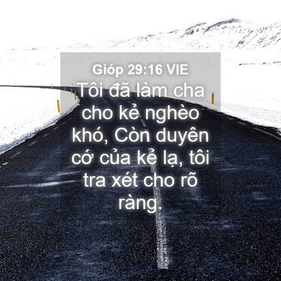 Picture 04 - Gióp 29:16 VIE - Tôi đã làm cha cho kẻ nghèo khó, Còn - Bible Verse Picture