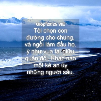 Picture 04 - Gióp 29:25 VIE - Tôi chọn con đường cho chúng, và ngồi - Bible Verse Picture