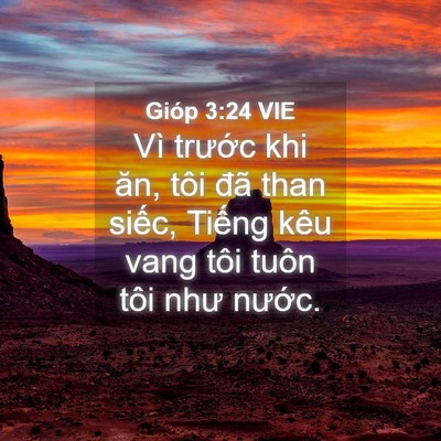 Picture 04 - Gióp 3:24 VIE - Vì trước khi ăn, tôi đã than siếc, - Bible Verse Picture