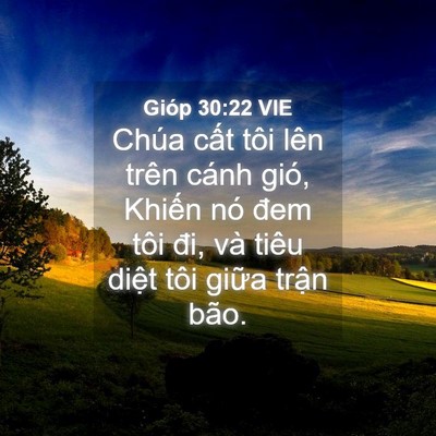 Picture 04 - Gióp 30:22 VIE - Chúa cất tôi lên trên cánh gió, Khiến - Bible Verse Picture
