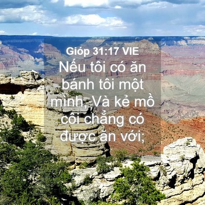 Picture 04 - Gióp 31:17 VIE - Nếu tôi có ăn bánh tôi một mình, Và - Bible Verse Picture