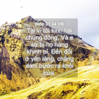 Picture 04 - Gióp 31:34 VIE - Tại vì tôi kinh hãi chúng đông, Và e - Bible Verse Picture