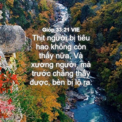 Picture 04 - Gióp 33:21 VIE - Thịt người bị tiêu hao không còn thấy - Bible Verse Picture