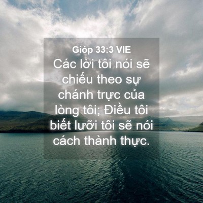 Picture 04 - Gióp 33:3 VIE - Các lời tôi nói sẽ chiếu theo sự - Bible Verse Picture