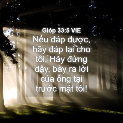 Picture 04 - Gióp 33:5 VIE - Nếu đáp được, hãy đáp lại cho tôi, - Bible Verse Picture
