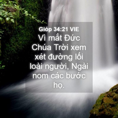 Picture 04 - Gióp 34:21 VIE - Vì mắt Đức Chúa Trời xem xét đường - Bible Verse Picture