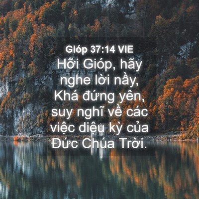 Picture 04 - Gióp 37:14 VIE - Hỡi Gióp, hãy nghe lời nầy, Khá đứng - Bible Verse Picture
