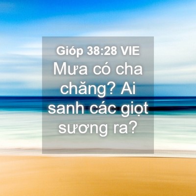 Picture 04 - Gióp 38:28 VIE - Mưa có cha chăng? Ai sanh các giọt sương - Bible Verse Picture
