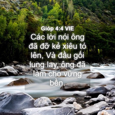 Picture 04 - Gióp 4:4 VIE - Các lời nói ông đã đỡ kẻ xiêu tó - Bible Verse Picture
