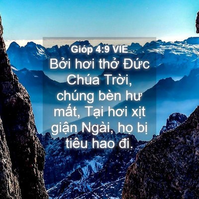 Picture 04 - Gióp 4:9 VIE - Bởi hơi thở Đức Chúa Trời, chúng bèn - Bible Verse Picture