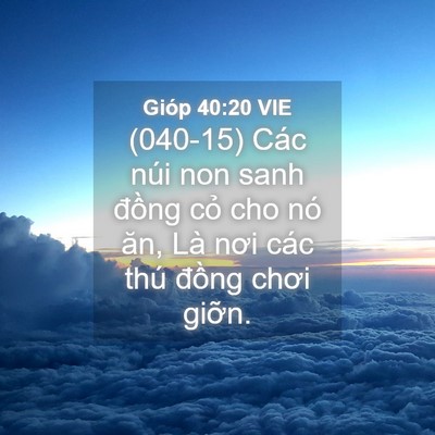 Picture 04 - Gióp 40:20 VIE - (040-15) Các núi non sanh đồng cỏ cho nó - Bible Verse Picture
