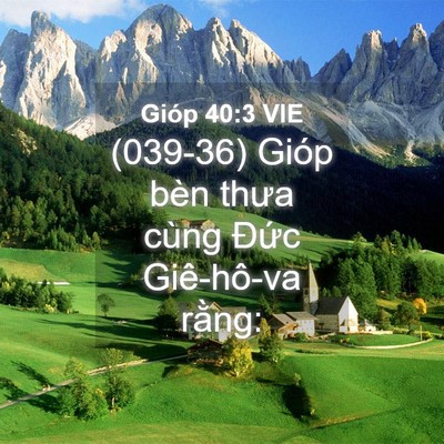 Picture 04 - Gióp 40:3 VIE - (039-36) Gióp bèn thưa cùng Đức - Bible Verse Picture