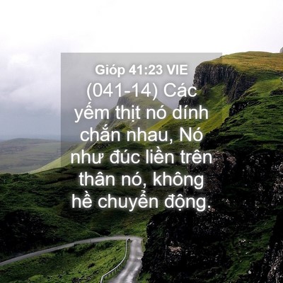 Picture 04 - Gióp 41:23 VIE - (041-14) Các yếm thịt nó dính chắn nhau, - Bible Verse Picture
