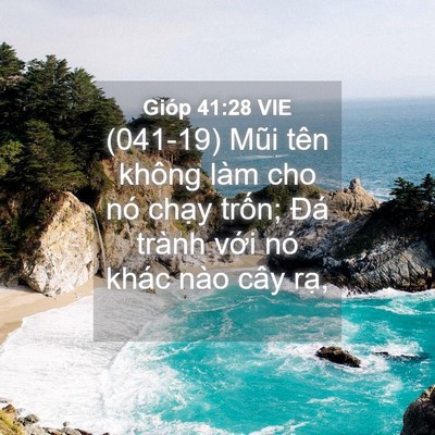 Picture 04 - Gióp 41:28 VIE - (041-19) Mũi tên không làm cho nó chạy - Bible Verse Picture