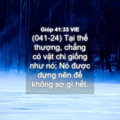 Picture 04 - Gióp 41:33 VIE - (041-24) Tại thế thượng, chẳng có vật - Bible Verse Picture