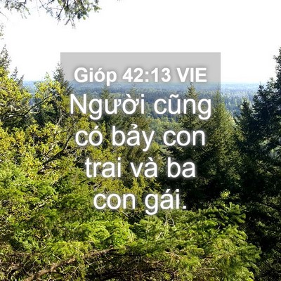 Picture 04 - Gióp 42:13 VIE - Người cũng có bảy con trai và ba con - Bible Verse Picture