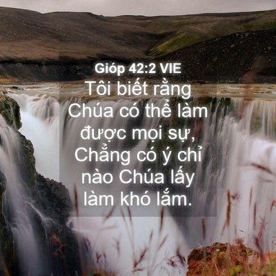 Picture 04 - Gióp 42:2 VIE - Tôi biết rằng Chúa có thể làm được - Bible Verse Picture