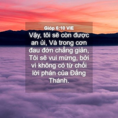 Picture 04 - Gióp 6:10 VIE - Vậy, tôi sẽ còn được an ủi, Và trong - Bible Verse Picture