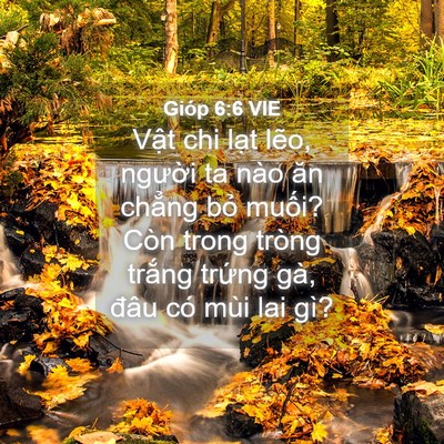 Picture 04 - Gióp 6:6 VIE - Vật chi lạt lẽo, người ta nào ăn - Bible Verse Picture