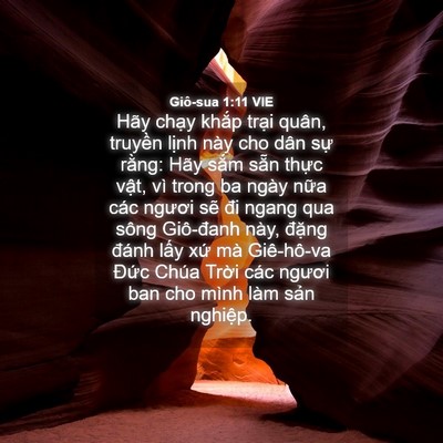 Picture 04 - Giô-sua 1:11 VIE - Hãy chạy khắp trại quân, truyền lịnh - Bible Verse Picture