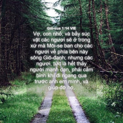 Picture 04 - Giô-sua 1:14 VIE - Vợ, con nhỏ, và bầy súc vật các - Bible Verse Picture