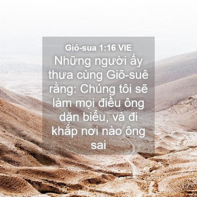 Picture 04 - Giô-sua 1:16 VIE - Những người ấy thưa cùng Giô-suê - Bible Verse Picture