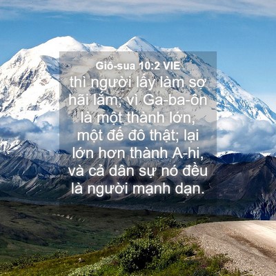 Picture 04 - Giô-sua 10:2 VIE - thì người lấy làm sợ hãi lắm; vì - Bible Verse Picture