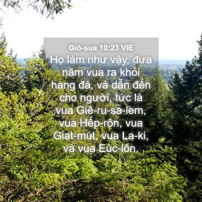 Picture 04 - Giô-sua 10:23 VIE - Họ làm như vậy, đưa năm vua ra khỏi - Bible Verse Picture