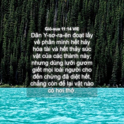 Picture 04 - Giô-sua 11:14 VIE - Dân Y-sơ-ra-ên đoạt lấy về phần mình - Bible Verse Picture