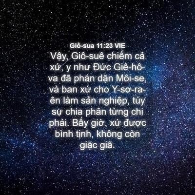 Picture 04 - Giô-sua 11:23 VIE - Vậy, Giô-suê chiếm cả xứ, y như Đức - Bible Verse Picture