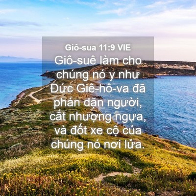Picture 04 - Giô-sua 11:9 VIE - Giô-suê làm cho chúng nó y như Đức - Bible Verse Picture