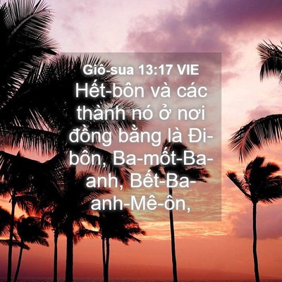 Picture 04 - Giô-sua 13:17 VIE - Hết-bôn và các thành nó ở nơi đồng - Bible Verse Picture