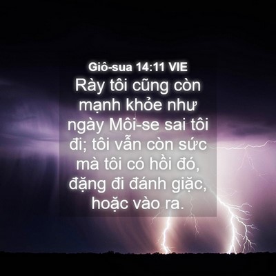 Picture 04 - Giô-sua 14:11 VIE - Rày tôi cũng còn mạnh khỏe như ngày - Bible Verse Picture
