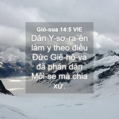 Picture 04 - Giô-sua 14:5 VIE - Dân Y-sơ-ra-ên làm y theo điều Đức - Bible Verse Picture