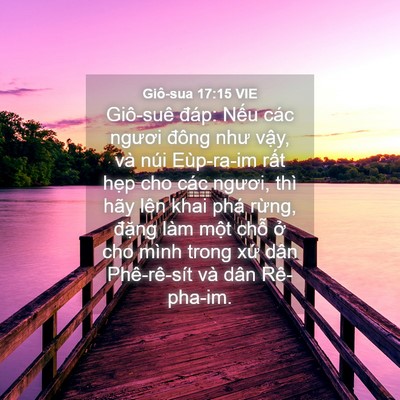 Picture 04 - Giô-sua 17:15 VIE - Giô-suê đáp: Nếu các ngươi đông như - Bible Verse Picture