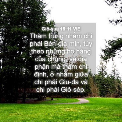 Picture 04 - Giô-sua 18:11 VIE - Thăm trúng nhằm chi phái Bên-gia-min, tùy - Bible Verse Picture