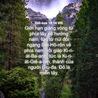 Picture 04 - Giô-sua 18:14 VIE - Giới hạn giăng vòng từ phía tây về - Bible Verse Picture