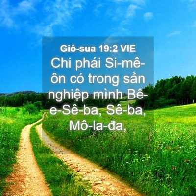 Picture 04 - Giô-sua 19:2 VIE - Chi phái Si-mê-ôn có trong sản nghiệp - Bible Verse Picture