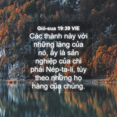Picture 04 - Giô-sua 19:39 VIE - Các thành này với những làng của nó, - Bible Verse Picture